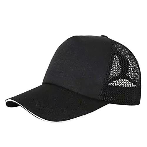 Unisex Jungen Mädchen Mütze Baseball Cap Baseballkappe Draußen Verstellbarer Sonnenhut für Mädchen Jungen Sonnenhut Atmungsaktiv Kappe Basecap Mütze Sporthut Mesh Kids Cap (Black, One Size) von Longra