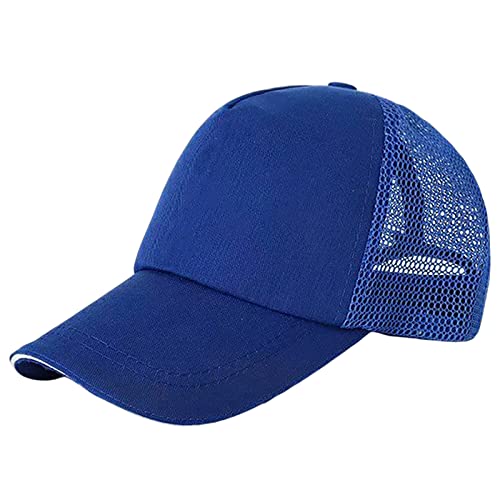 Unisex Jungen Mädchen Mütze Baseball Cap Baseballkappe Draußen Verstellbarer Sonnenhut für Mädchen Jungen Sonnenhut Atmungsaktiv Kappe Basecap Mütze Sporthut Mesh Kids Cap (Blue, One Size) von Longra