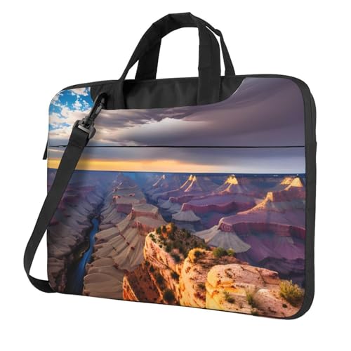 Beauty Grand Canyon Laptoptasche, tragbar, mit einer Schultertasche, kompatibel mit 13-15,6 Zoll (33 - 39,6 cm), Schwarz, 15.6 inch von Longzehao