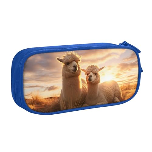 LONGZEHAO Federmäppchen mit großem Fassungsvermögen, Alpaka1-Druck, doppellagiger Reißverschluss, Stiftebox, Make-up-Tasche, Organizer LONGZEHAO Federmäppchen mit großem Fassungsvermögen, Alpaka1-Druck, doppellagiger Reißverschluss, Stiftebox, Make-up-Tasche, Organizer von Longzehao