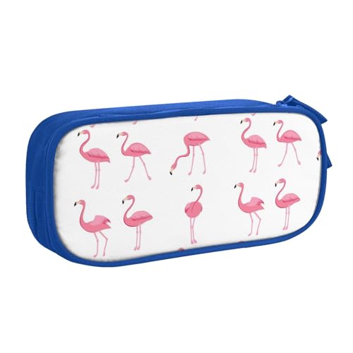 LONGZEHAO Federmäppchen mit großem Fassungsvermögen, Flamingos auf weißem Druck, doppellagiger Reißverschluss, Federmäppchen, Make-up-Tasche LONGZEHAO Federmäppchen mit großem Fassungsvermögen, Flamingos auf weißem Druck, doppellagiger Reißverschluss, Federmäppchen, Make-up-Tasche von Longzehao
