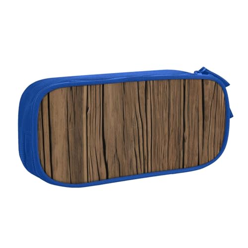 LONGZEHAO Federmäppchen mit großem Fassungsvermögen, Holzmaserung, doppellagiger Reißverschluss, Stiftebox, Make-up-Tasche, Organizer von Longzehao