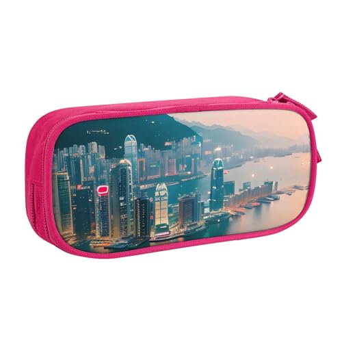LONGZEHAO Federmäppchen mit großem Fassungsvermögen, Hongkong-Druck, doppellagiger Reißverschluss, Federmäppchen, Make-up-Tasche LONGZEHAO Federmäppchen mit großem Fassungsvermögen, Hongkong-Druck, doppellagiger Reißverschluss, Federmäppchen, Make-up-Tasche von Longzehao