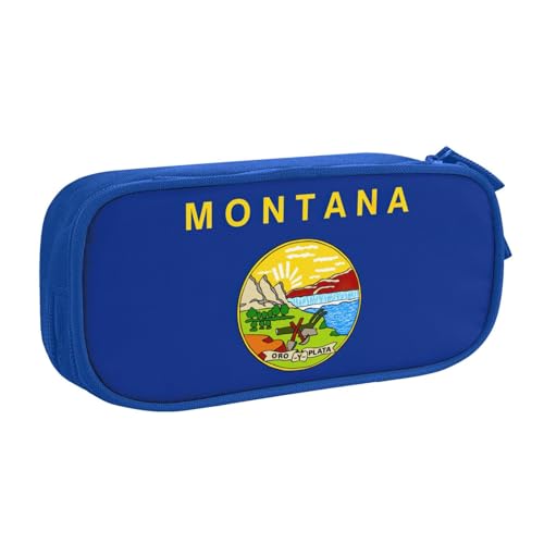 LONGZEHAO Federmäppchen mit großem Fassungsvermögen, Montana-Flagge, doppellagiger Reißverschluss, Make-up-Tasche LONGZEHAO Federmäppchen mit großem Fassungsvermögen, Montana-Flagge, doppellagiger Reißverschluss, Make-up-Tasche von Longzehao