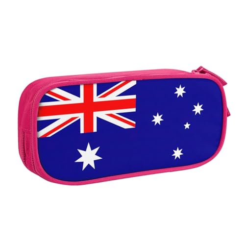 LONGZEHAO Federmäppchen mit großem Fassungsvermögen, Motiv: australische Flagge, doppellagiger Reißverschluss, Make-up-Tasche, Organizer von Longzehao