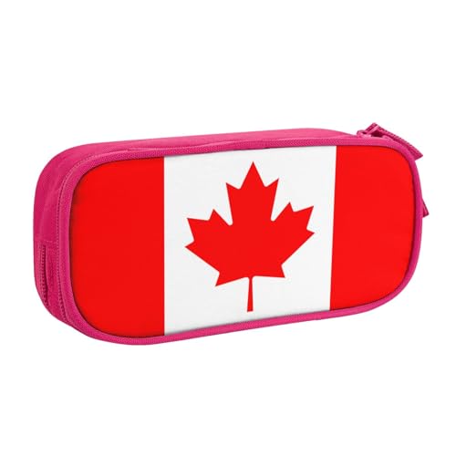 LONGZEHAO Federmäppchen mit großem Fassungsvermögen, Motiv: kanadische Flagge, doppellagiger Reißverschluss, Make-up-Tasche, Organizer von Longzehao