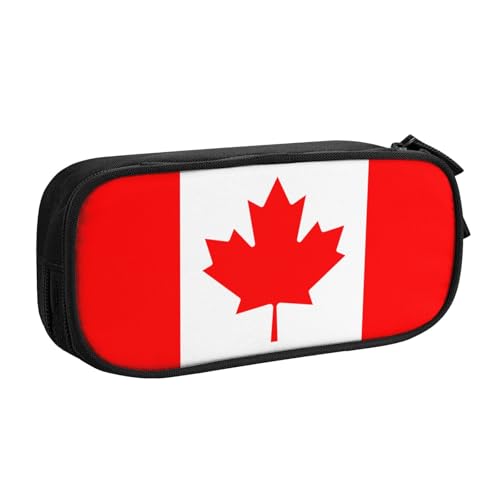 LONGZEHAO Federmäppchen mit großem Fassungsvermögen, Motiv: kanadische Flagge, doppellagiger Reißverschluss, Make-up-Tasche, Organizer von Longzehao