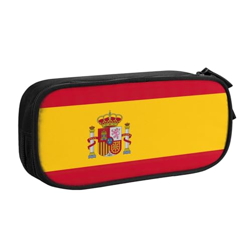 LONGZEHAO Federmäppchen mit großem Fassungsvermögen, Motiv: spanische Flagge, doppellagiger Reißverschluss, Federmäppchen, Make-up-Tasche LONGZEHAO Federmäppchen mit großem Fassungsvermögen, Motiv: spanische Flagge, doppellagiger Reißverschluss, Federmäppchen, Make-up-Tasche von Longzehao