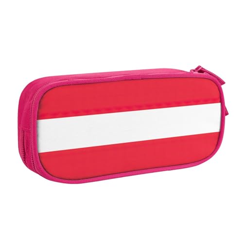 LONGZEHAO Federmäppchen mit großem Fassungsvermögen, Österreichische Flagge, doppellagiger Reißverschluss, Make-up-Tasche, Organizer von Longzehao