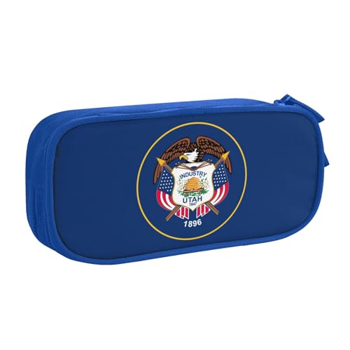 LONGZEHAO Federmäppchen mit großem Fassungsvermögen, Utah-Flagge, doppellagiger Reißverschluss, Stiftebox, Make-up-Tasche, Organizer LONGZEHAO Federmäppchen mit großem Fassungsvermögen, Utah-Flagge, doppellagiger Reißverschluss, Stiftebox, Make-up-Tasche, Organizer von Longzehao