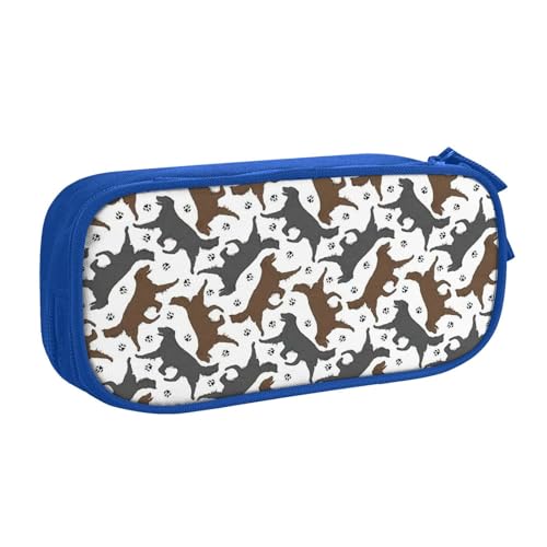 LONGZEHAO Federmäppchen mit großem Fassungsvermögen, flach beschichtet, mit Pfotenabdruck, doppellagiger Reißverschluss, Make-up-Tasche LONGZEHAO Federmäppchen mit großem Fassungsvermögen, flach beschichtet, mit Pfotenabdruck, doppellagiger Reißverschluss, Make-up-Tasche von Longzehao