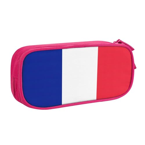 LONGZEHAO Federmäppchen mit großem Fassungsvermögen, französische Flagge, doppellagiger Reißverschluss, Make-up-Tasche, Organizer von Longzehao