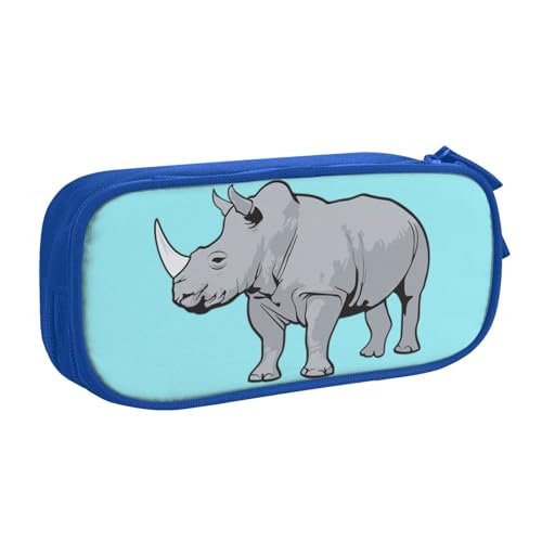 LONGZEHAO Federmäppchen mit großem Fassungsvermögen, mit Nashornmotiv, doppellagiger Reißverschluss, Make-up-Tasche, Organizer LONGZEHAO Federmäppchen mit großem Fassungsvermögen, mit Nashornmotiv, doppellagiger Reißverschluss, Make-up-Tasche, Organizer von Longzehao