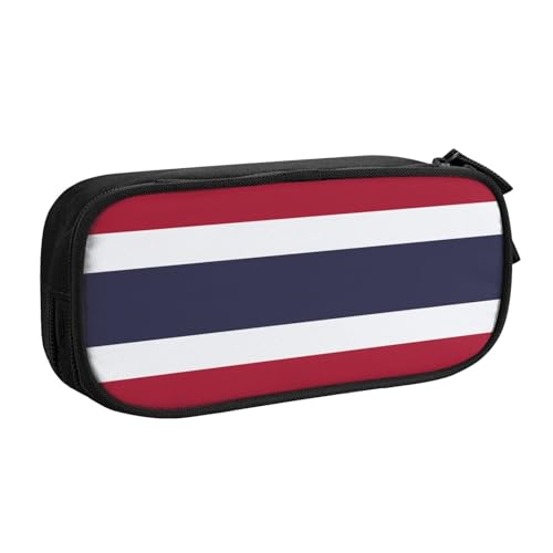 LONGZEHAO Federmäppchen mit großem Fassungsvermögen, mit Thailand-Flagge, doppellagiger Reißverschluss, Make-up-Tasche, Organizer von Longzehao