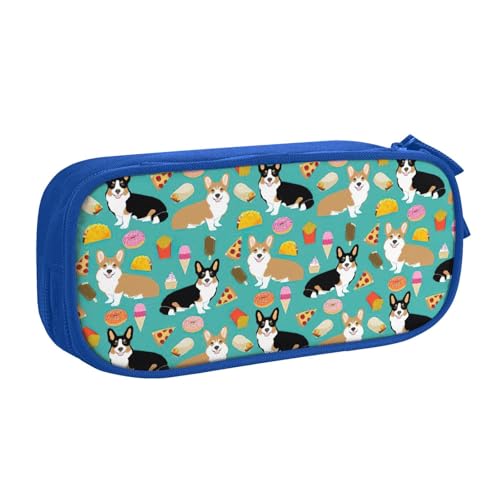 LONGZEHAO Federmäppchen mit großem Fassungsvermögen, niedlicher Corgi-Druck, doppellagiger Reißverschluss, Federmäppchen, Make-up-Tasche LONGZEHAO Federmäppchen mit großem Fassungsvermögen, niedlicher Corgi-Druck, doppellagiger Reißverschluss, Federmäppchen, Make-up-Tasche von Longzehao