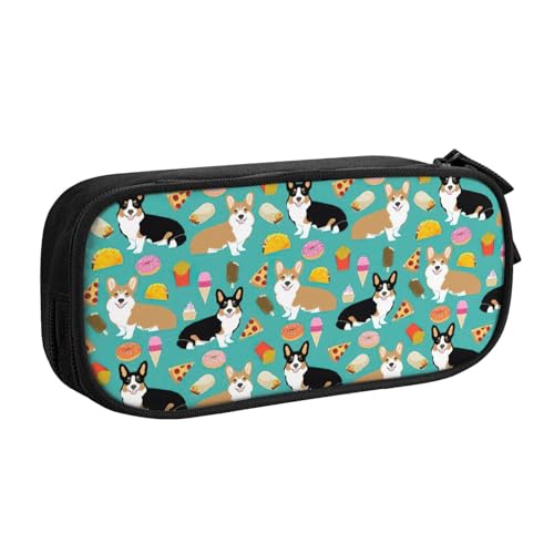 LONGZEHAO Federmäppchen mit großem Fassungsvermögen, niedlicher Corgi-Druck, doppellagiger Reißverschluss, Federmäppchen, Make-up-Tasche LONGZEHAO Federmäppchen mit großem Fassungsvermögen, niedlicher Corgi-Druck, doppellagiger Reißverschluss, Federmäppchen, Make-up-Tasche von Longzehao