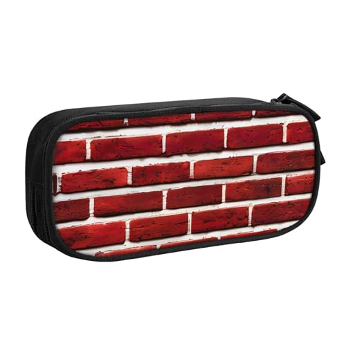 LONGZEHAO Federmäppchen mit großem Fassungsvermögen, ziegelroter Steindruck, doppellagiger Reißverschluss, Make-up-Tasche, Organizer LONGZEHAO Federmäppchen mit großem Fassungsvermögen, ziegelroter Steindruck, doppellagiger Reißverschluss, Make-up-Tasche, Organizer von Longzehao