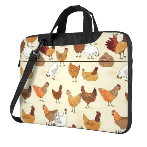 Laptoptasche mit Hühnerbrut, tragbar, mit einer Schultertasche, kompatibel mit 13-15,6 Zoll (33 - 39,6 cm), Schwarz, 15.6 inch von Longzehao