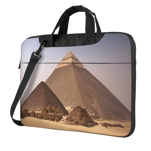 Laptoptasche mit Pyramiden von Ägypten, tragbar, mit einer Schultertasche, kompatibel mit 13-15,6 Zoll (33 - 39,6 cm), Schwarz, 15.6 inch von Longzehao