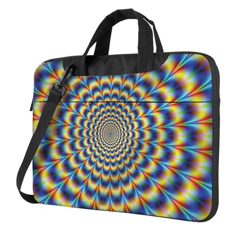 Laptoptasche mit Spiralmotiv, optische Täuschung, tragbar, mit einer Schultertasche, kompatibel mit 13-15,6 Zoll (33 - 39,6 cm), Schwarz, 15.6 inch von Longzehao
