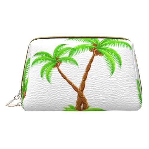 Longzehao 3D Palm Tree Print Leder Reißverschluss Make-up Tasche Kosmetiktasche Reise Organizer Kulturbeutel Kupplung, Weiß, One Size, blank, One size von Longzehao