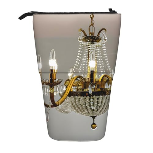 Longzehao Ball Room Kronleuchter Druck Teleskop Bleistift Tasche Stifthalter Pop Up Lagerung Fall, Stehen Tragbare Stift Fall, Schwarz, One Size, blacks, One size von Longzehao