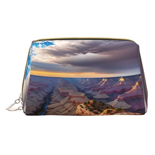 Longzehao Beauty Grand Canyon Make-up-Tasche aus Leder, mit Reißverschluss, Kosmetiktasche, Reise-Organizer, Kulturbeutel, Clutch, 1 Stück, Weiss/opulenter Garten, Einheitsgröße von Longzehao