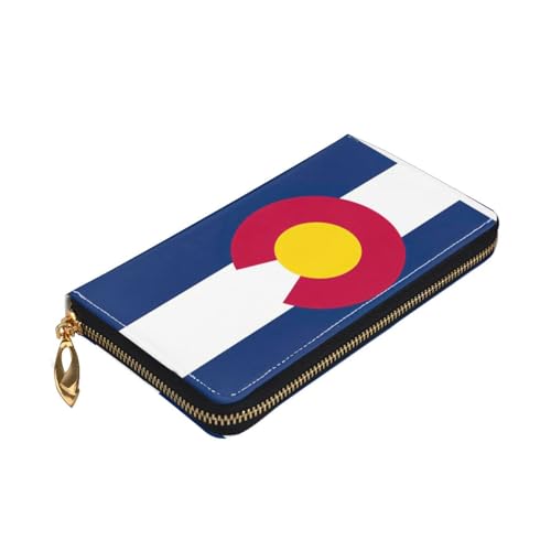 Longzehao Colorado Geldbörse mit Staatsflaggen-Druck, Premium-Leder, mit Reißverschluss, für Damen und Herren, Scheckbuchhülle, RFID-Blockierung Longzehao Colorado Geldbörse mit Staatsflaggen-Druck, Premium-Leder, mit Reißverschluss, für Damen und Herren, Scheckbuchhülle, RFID-Blockierung von Longzehao