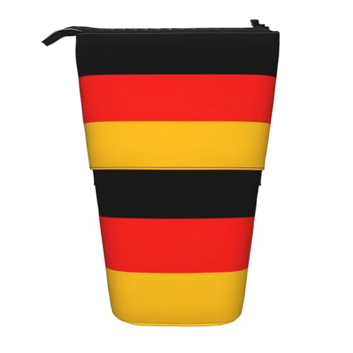 Longzehao Deutschland Flagge Druck Teleskop Bleistift Tasche Stifthalter Pop Up Lagerung Fall, Stehen Tragbare Stift Fall, Schwarz, One Size, blacks, One size von Longzehao
