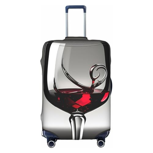 Longzehao Elastische Reisegepäckabdeckung, Weinglas-Druck, Koffer-Schutzhülle mit Reißverschluss., Weiss/opulenter Garten, X-Large von Longzehao