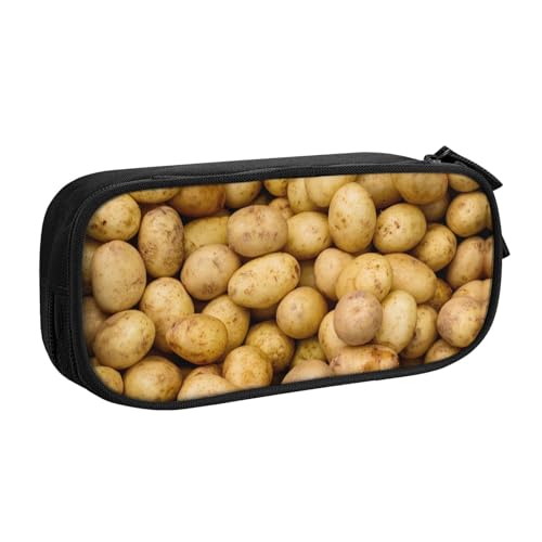 Longzehao Federmäppchen mit großem Fassungsvermögen, mit Kartoffelmotiv, doppellagiger Reißverschluss, Make-up-Tasche, Organizer von Longzehao