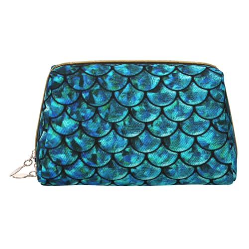 Longzehao Fisch Schale Druck Leder Reißverschluss Make-up Kosmetik Kulturbeutel Reise Organizer Kupplung Kulturtasche, Weiß, One Size, Weiß, One Size, blank, One size von Longzehao