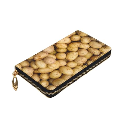Longzehao Garden Potatoes Print Premium Leather Zip Around Wallet for Men and Women Checkbook Cover RFID Blocking von Longzehao