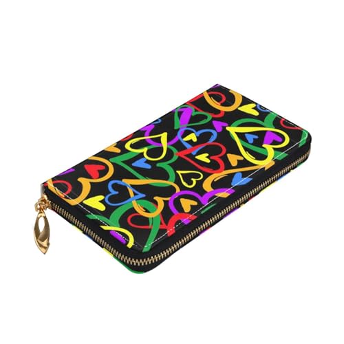 Longzehao Gay Pride Geldbörse aus hochwertigem Leder, mit Reißverschluss, für Damen und Herren, Scheckbuchhülle, RFID-blockierend von Longzehao