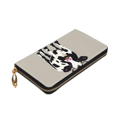 Longzehao Geldbörse aus hochwertigem Leder, mit Reißverschluss, für Damen und Herren, Scheckbuchhülle, RFID-Blockierung, Schwarz von Longzehao