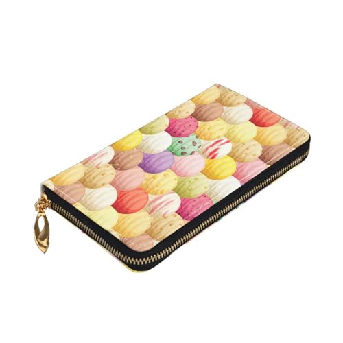 Longzehao Geldbörse aus hochwertigem Leder, mit Reißverschluss, für Damen und Herren, Scheckbuchhülle, RFID-Blockierung von Longzehao