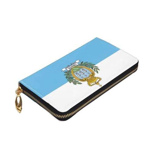 Longzehao Geldbörse mit Flagge von San Marino, Premium-Leder, mit Reißverschluss, für Damen und Herren, Scheckbuchhülle, RFID-Blockierung Longzehao Geldbörse mit Flagge von San Marino, Premium-Leder, mit Reißverschluss, für Damen und Herren, Scheckbuchhülle, RFID-Blockierung von Longzehao