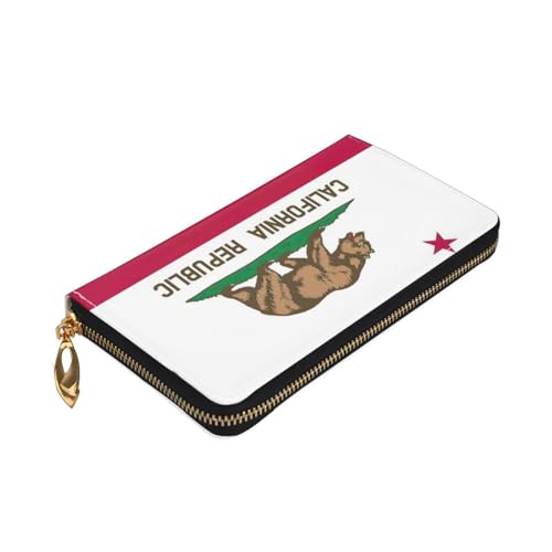 Longzehao Geldbörse mit Kalifornien-Flagge, Premium-Leder, mit Reißverschluss, für Damen und Herren, Scheckbuchhülle, RFID-Blockierung Longzehao Geldbörse mit Kalifornien-Flagge, Premium-Leder, mit Reißverschluss, für Damen und Herren, Scheckbuchhülle, RFID-Blockierung von Longzehao