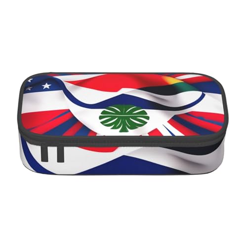 Longzehao Große Kapazität Fach Costa Rica Flag Print Etui Aufbewahrungstasche für Bürobedarf, Schwarz, One Size, Art Deco, blacks, One size, Art Deco von Longzehao