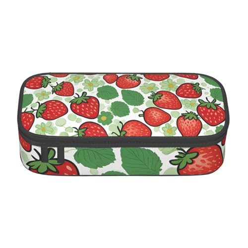 Longzehao Große Kapazität Fach Erdbeer-Muster Print Etui Aufbewahrungstasche für Bürobedarf, Schwarz, One Size, Art Deco, blacks, One size, Art Deco von Longzehao