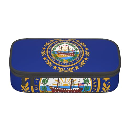 Longzehao Große Kapazität Fach New Hampshire State Flagge Druck Federmäppchen Aufbewahrungstasche für Bürobedarf, Schwarz, One Size Art Deco, Schwarz, One Size Art Deco, schwarzes, One size, Art Deco von Longzehao