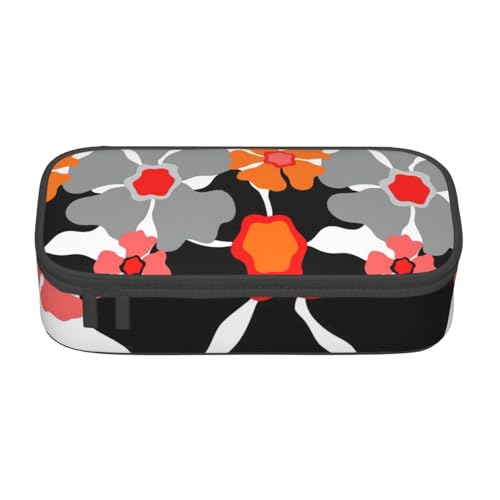 Longzehao Große Kapazität Fach Retro Floral Pattern Print Etui Aufbewahrungstasche für Bürobedarf, Schwarz, One Size, Art Deco, blacks, One size, Art Deco von Longzehao