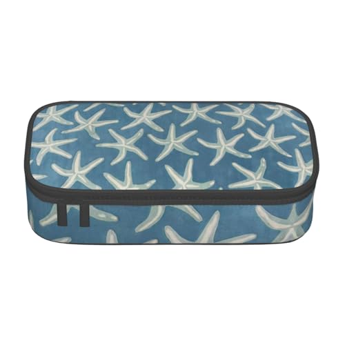 Longzehao Große Kapazität Fach Seestern Küste Wool Print Etui Aufbewahrungstasche für Bürobedarf, Schwarz, One Size, Art Deco, blacks, One size, Art Deco von Longzehao