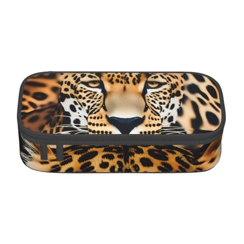 Longzehao Große Kapazität Fach Tier Leopard Print Etui Aufbewahrungstasche für Bürobedarf, Schwarz, One Size, Art Deco, blacks, One size, Art Deco von Longzehao