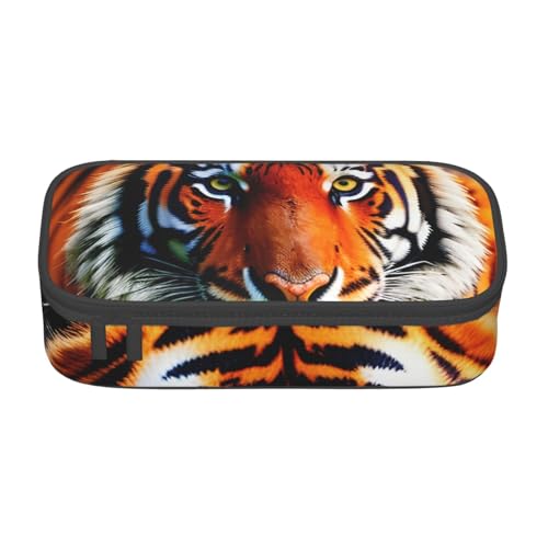 Longzehao Große Kapazität Fach Tigerstreifen Orange Muster Drucketui Aufbewahrungstasche für Bürobedarf, Schwarz, One Size, Art Deco, blacks, One size, Art Deco von Longzehao