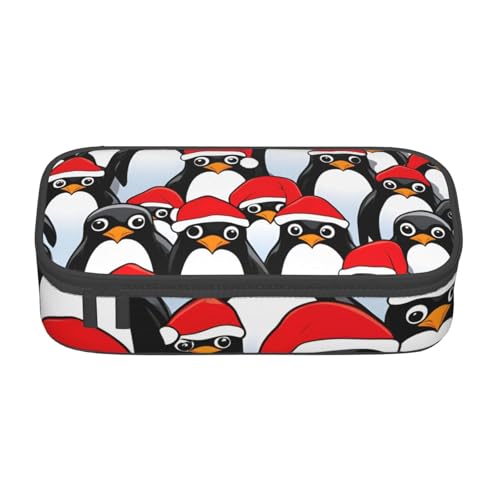 Longzehao Große Kapazität Fach Weihnachten Pinguine Print Etui Aufbewahrungstasche für Bürobedarf, Schwarz, One Size, Art Deco, blacks, One size, Art Deco von Longzehao