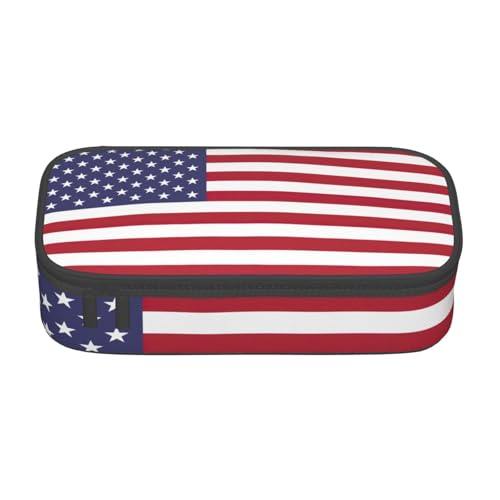 Longzehao Große Kapazität Fach amerikanische Flagge Drucketui Aufbewahrungstasche für Bürobedarf, Schwarz, One Size, Art Deco, blacks, One size, Art Deco von Longzehao