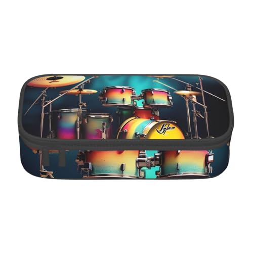 Longzehao Großes Fassungsvermögen, cooles Drums-Set, bedrucktes Federmäppchen, Aufbewahrungstasche für Bürobedarf von Longzehao