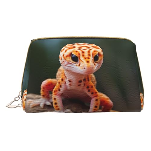 Longzehao Kosmetiktasche mit Reißverschluss, Leopardenmuster, Leder, Reise-Organizer, Kulturbeutel, Clutch, Weiss/opulenter Garten, Einheitsgröße von Longzehao