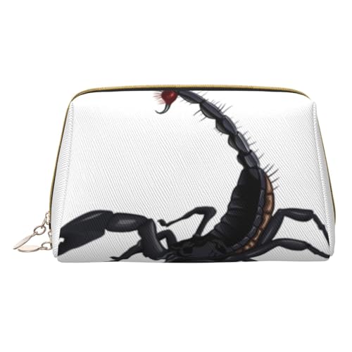 Longzehao Kosmetiktasche mit Skorpion-Aufdruck, Leder, Reißverschluss, Kosmetiktasche, Reise-Organizer, Kulturbeutel, Weiss/opulenter Garten, Einheitsgröße von Longzehao